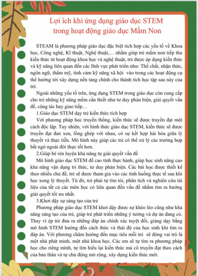 Lợi ích khi ứng dụng giáo dục Stem