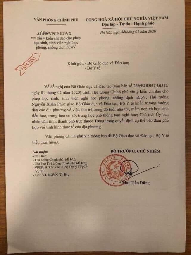 Công văn của VPCP