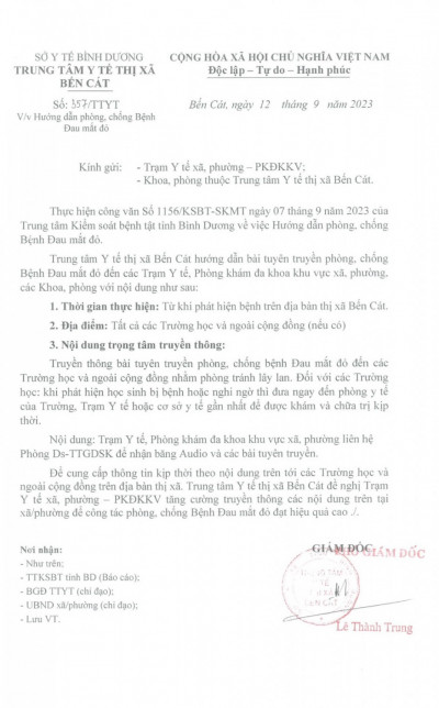 BÀI TUYÊN TRUYỀN PHÒNG CHỐNG BỆNH ĐAU MẮT ĐỎ